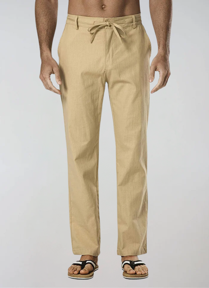 Linned Bukser Med Snøre Khaki