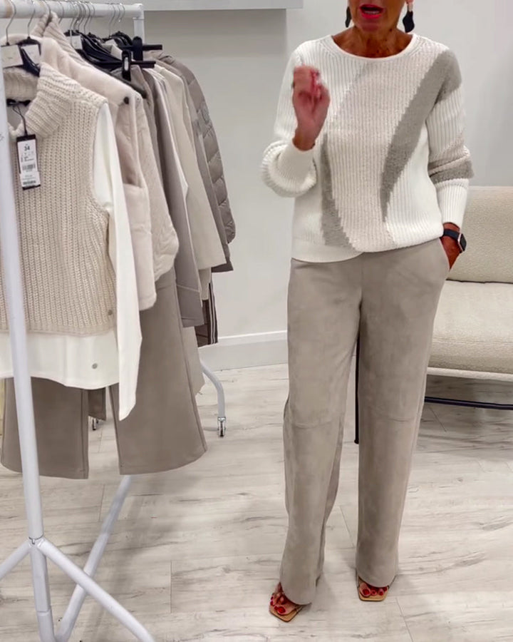 Sweater med rund hals – behagelig og afslappet