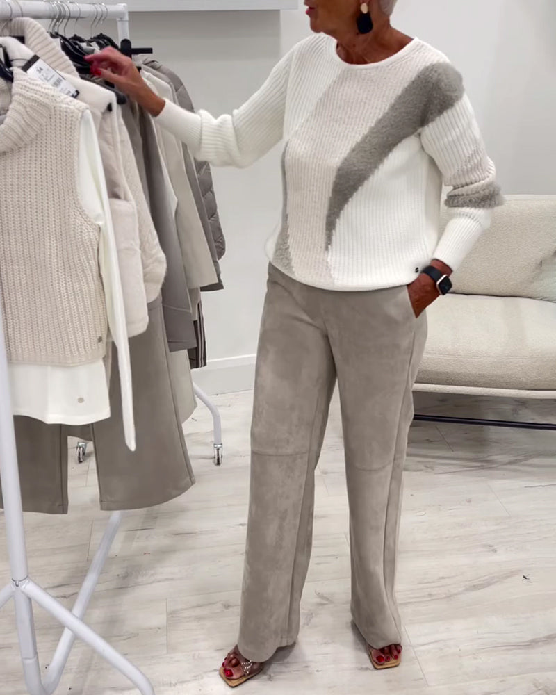 Sweater med rund hals – behagelig og afslappet