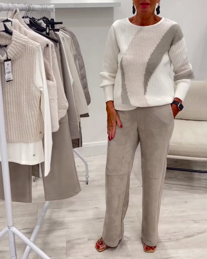 Sweater med rund hals – behagelig og afslappet