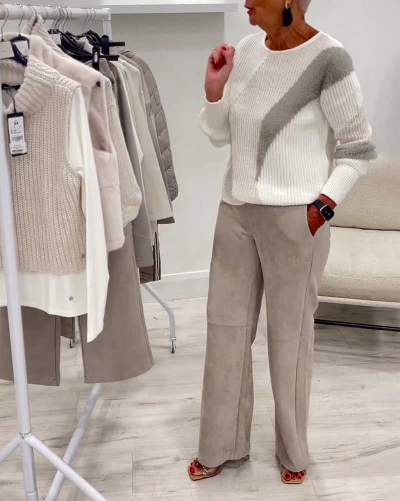 Sweater med rund hals – behagelig og afslappet