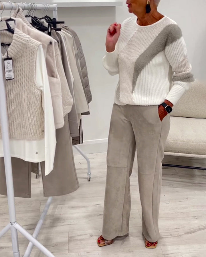 Sweater med rund hals – behagelig og afslappet