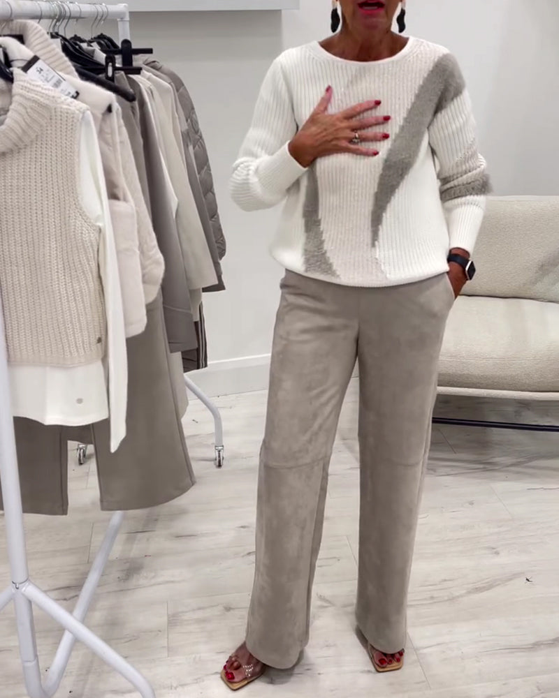 Sweater med rund hals – behagelig og afslappet