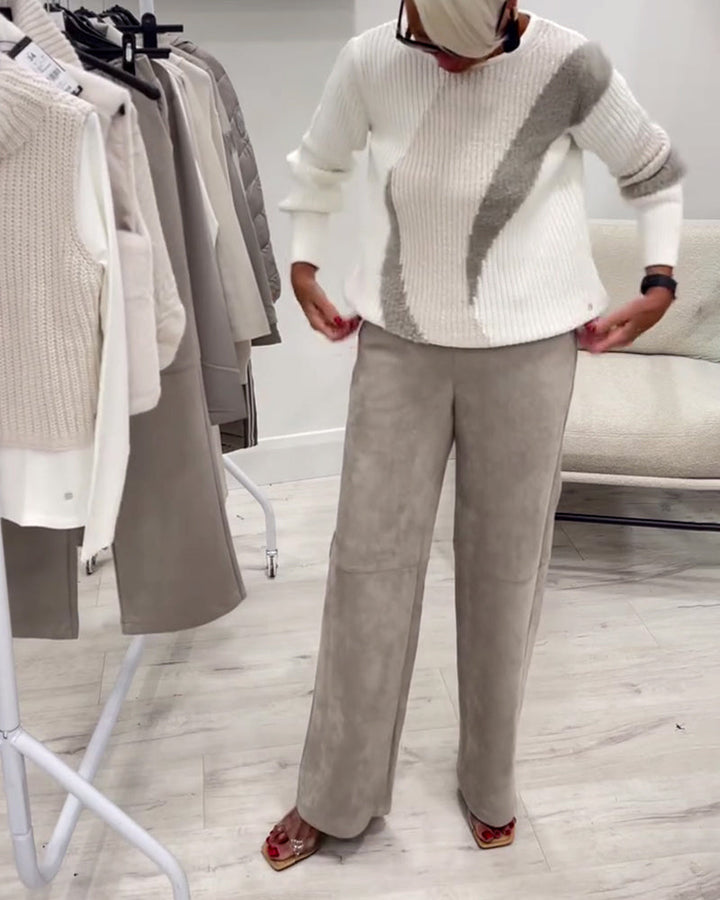 Sweater med rund hals – behagelig og afslappet