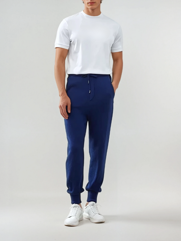 Fined Cashmere Bukser – Blå