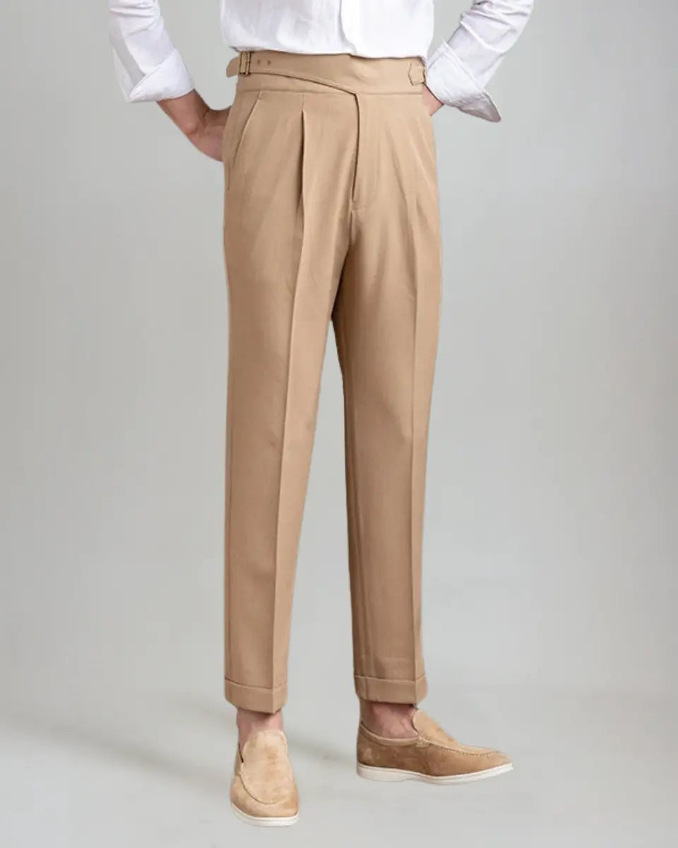 Oxford Plisseret Bukser - Khaki