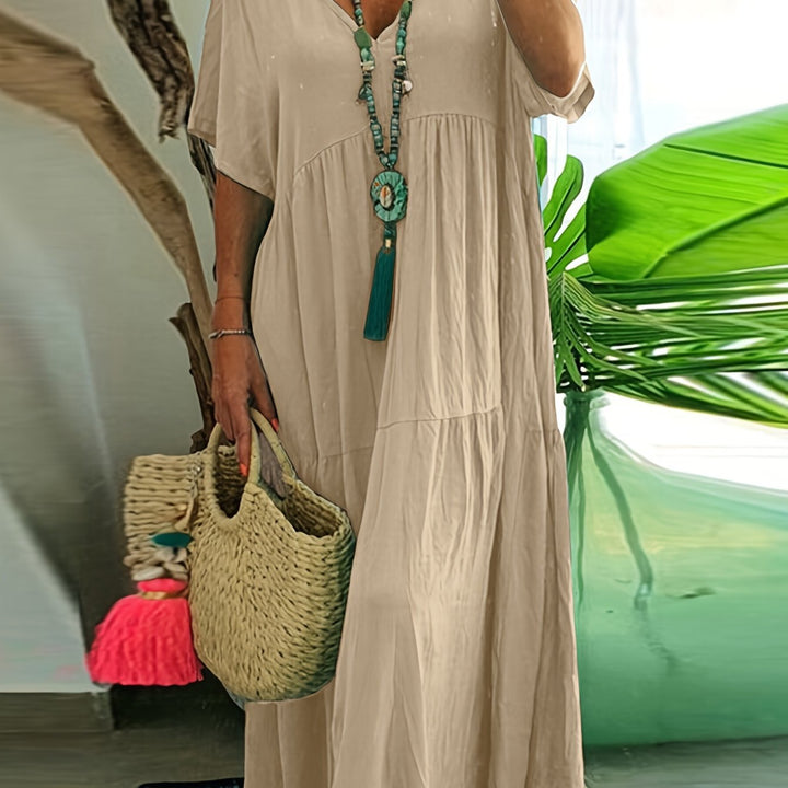 A-Line Pleated Maxi Dress
